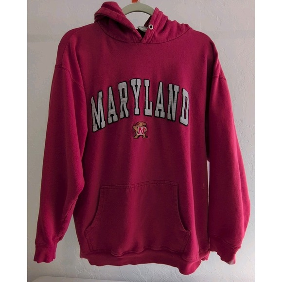Old Varsity Brand Other - OVB Vintage Maryland Terrapins Hoodie Mens XL Red Sweatshirt Hooded
